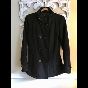 ❤️OFFERS Guess Black Peacoat Wool Blend EUC